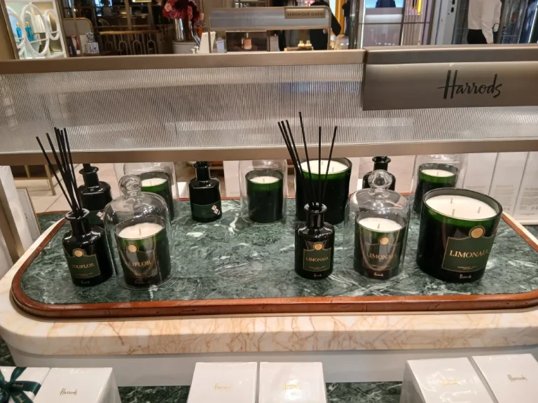 Harrods luxury scented candle collection 2026 display in Knightsbridge store