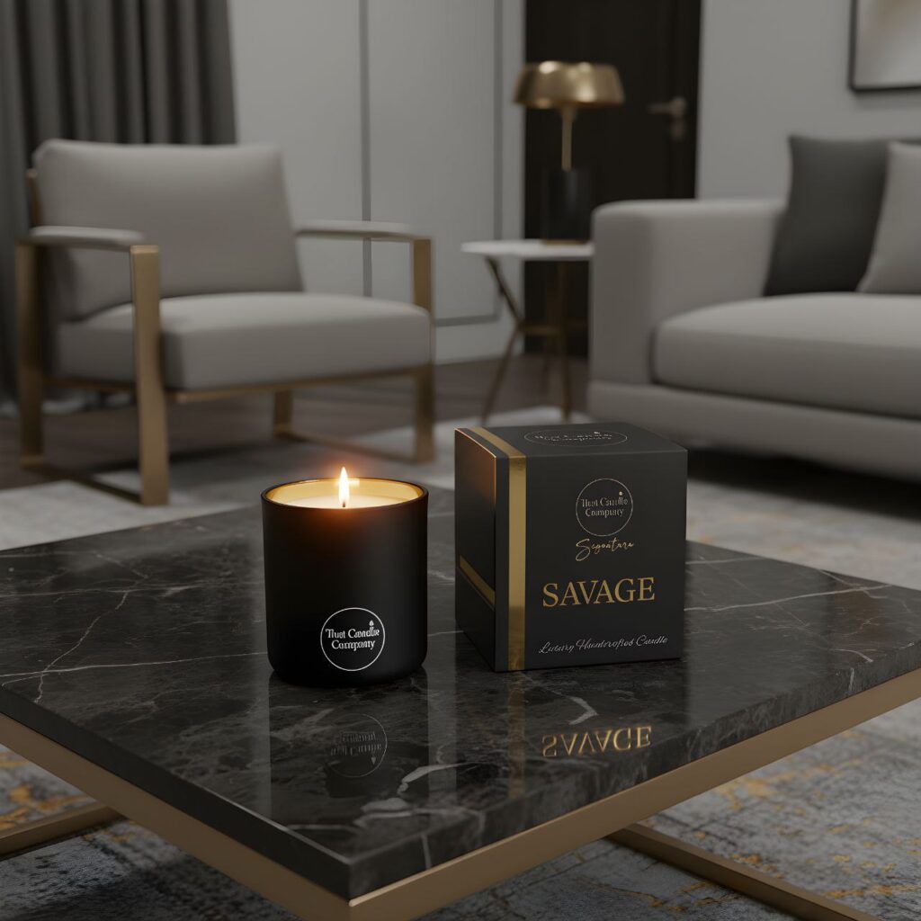 Hand poured luxury candles by That Candle Company.