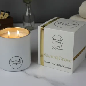 SACRED GROVE Large Double Wick Luxury Scented Candle. Gift Boxed