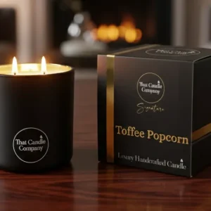 Large Luxury Scented Candle. TOFFEE POPCORN. Double Wick. Gift Boxed.