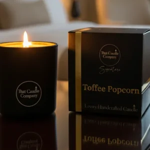 TOFFEE POPCORN Luxury Scented Candle with Gift Box by That Candle Company