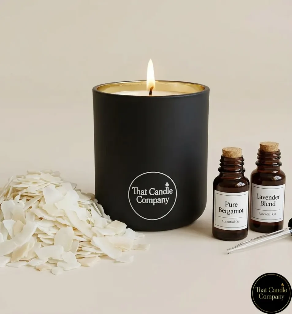 Sustainable premium candles made from a non-toxic coconut and soy wax blend for a clean burn.