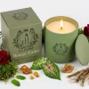 BOTANIC EMBER candle by That Candle Company in an olive green pastel ceramic jar with matching lid and gift box.