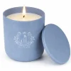 LAVENDER DRIFT candle by That Candle Company in a dusty blue pastel ceramic jar with matching lid.