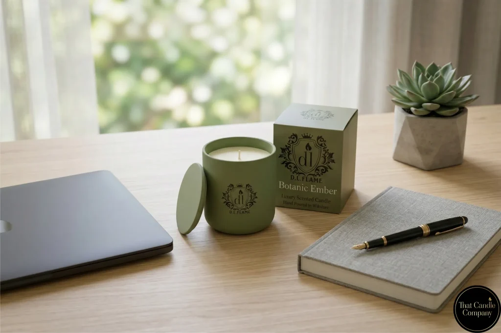 Creating a focused and grounded atmosphere in a home office by scenting your home workspace.