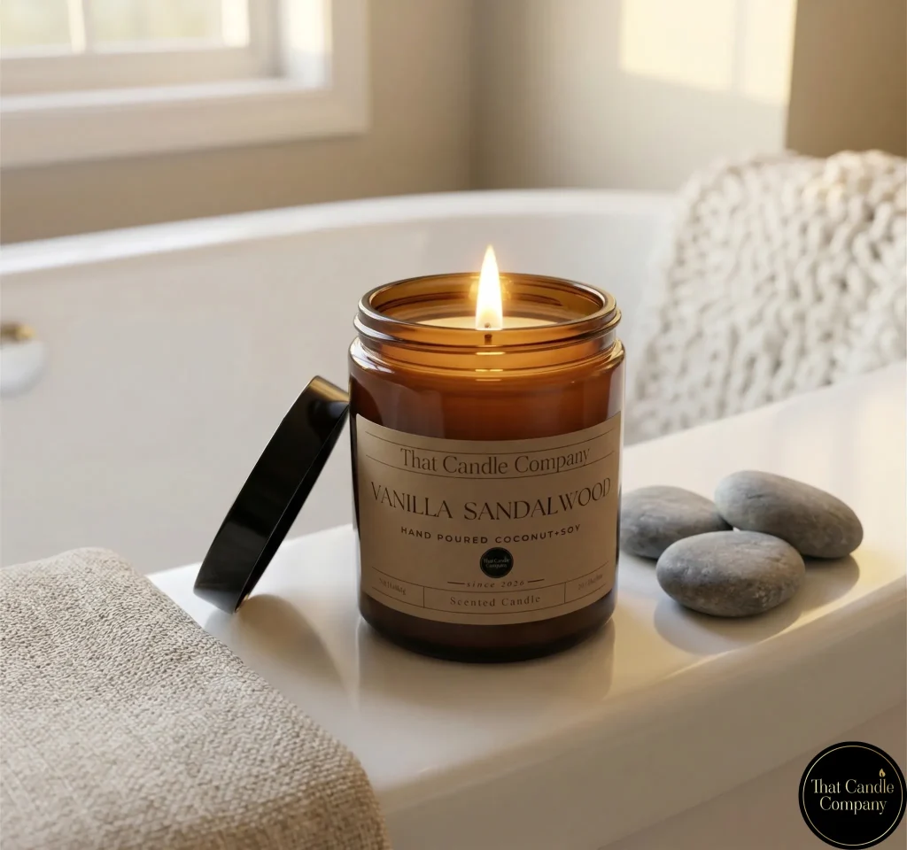 Transforming a bathroom into a tranquil sanctuary with hand-poured luxury candles from Wiltshire.
