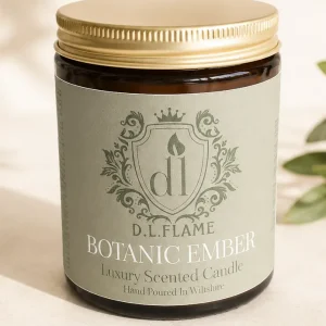 Botanic Ember Amber Jar with gold lid luxury scented candle Botanic Ember Amber Jar with gold lid luxury scented candle