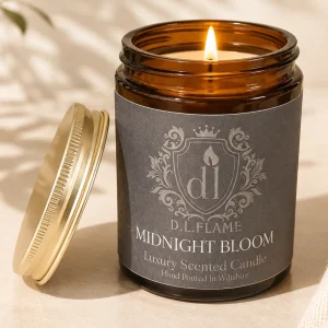 MIDNIGHT BLOOM jasmine and peony candle in amber jar