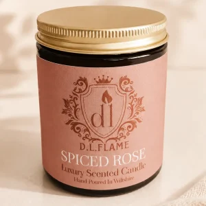 Spiced Rose Luxury hand poured scented candle with gold lid