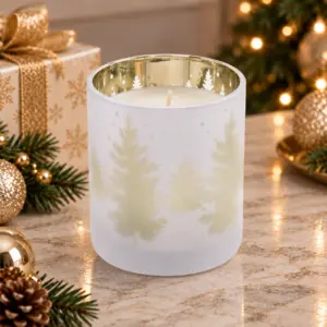 Winter Forest green Christmas candle with festive woodland fragrance