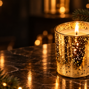Golden Noël luxury Christmas candle in gold mercury glass